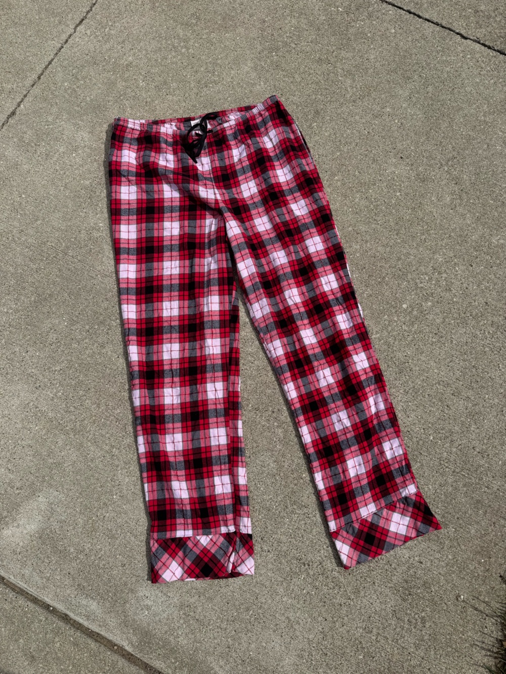 Victoria's Secret Red, Black & White Plaid Kids Jogger Pants